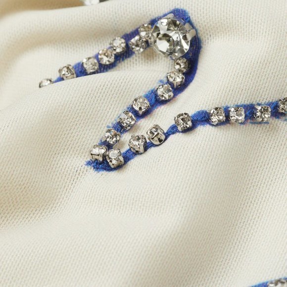 H&M Studio Collection Mesh Hoodie Embellished Jewel Light Graffiti Top Shirt XS - Picture 5 of 6